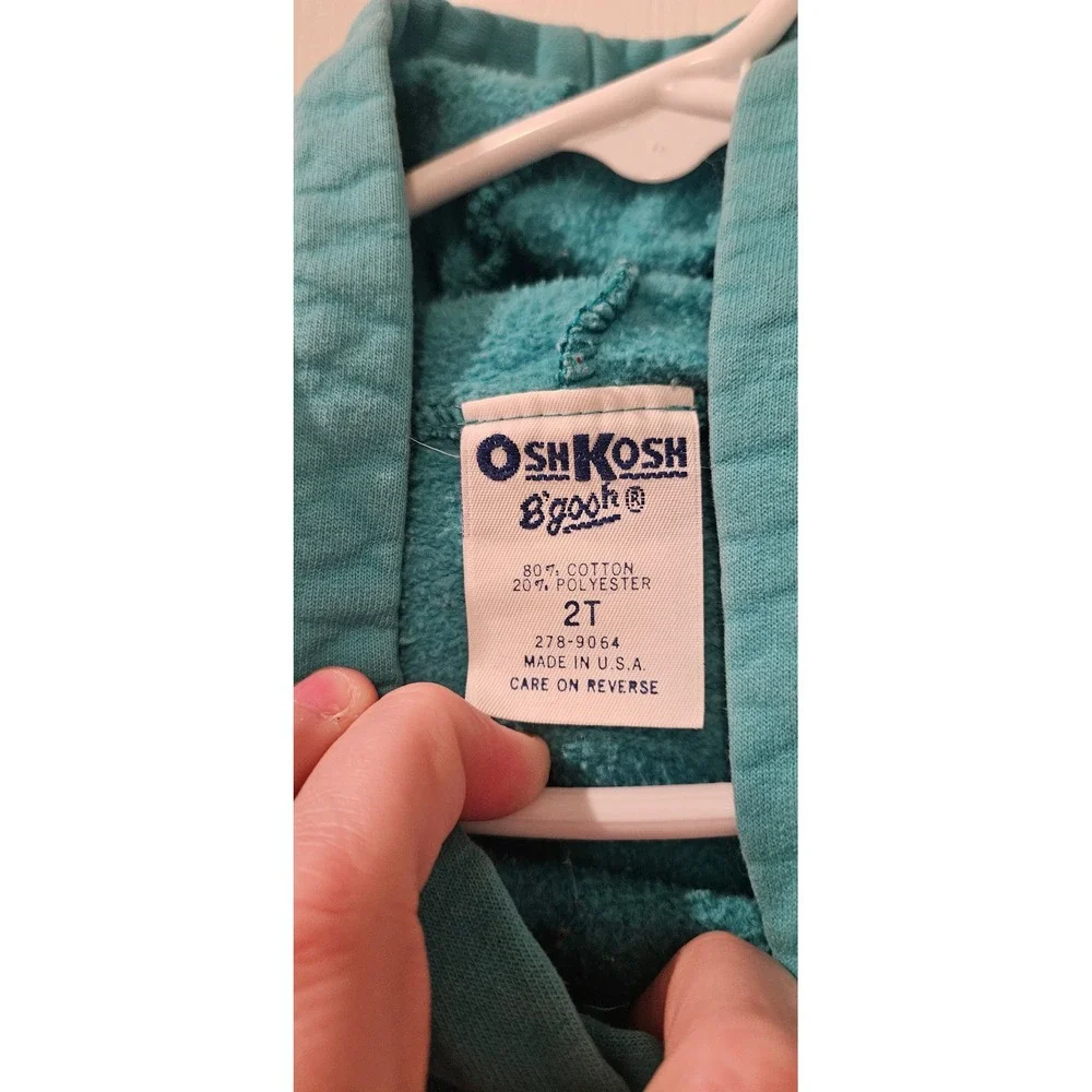 Vintage OshKosh‎ Hoodie 2T USA Made Floral Wildflowers Sweatshirt Toddler
